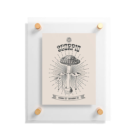 Emanuela Carratoni Mushrooms Zodiac Scorpio Floating Acrylic Print