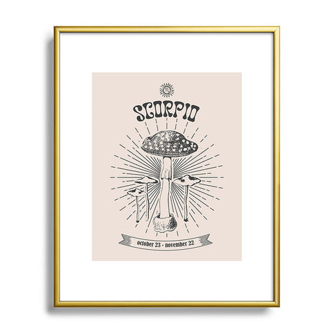 Emanuela Carratoni Mushrooms Zodiac Scorpio Metal Framed Art Print