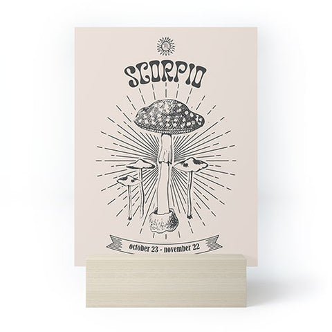 Emanuela Carratoni Mushrooms Zodiac Scorpio Mini Art Print