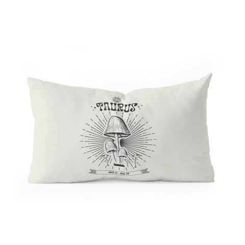 Emanuela Carratoni Mushrooms Zodiac Taurus Oblong Throw Pillow
