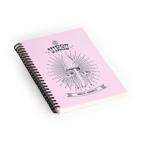 Emanuela Carratoni Mushrooms Zodiac Virgo Spiral Notebook