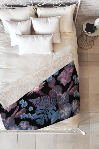 Emanuela Carratoni My Exotic Garden Fleece Throw Blanket