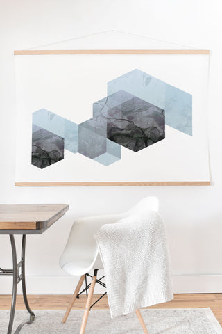 Emanuela Carratoni Neutral Marble Geometry Art Print And Hanger