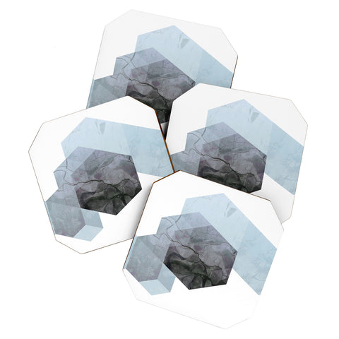 Emanuela Carratoni Neutral Marble Geometry Coaster Set