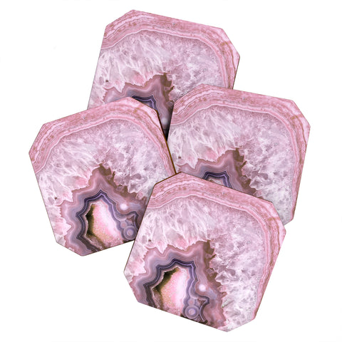 Emanuela Carratoni Pale Pink Agate Coaster Set