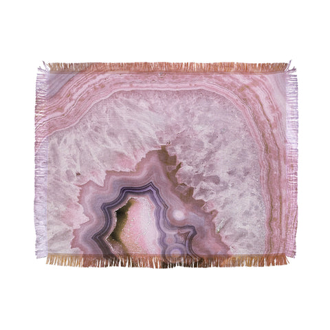 Emanuela Carratoni Pale Pink Agate Throw Blanket