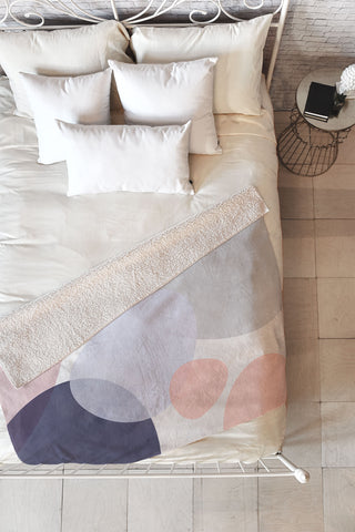 Emanuela Carratoni Pastel Shapes III Fleece Throw Blanket