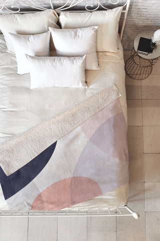 Emanuela Carratoni Pastel Shapes Fleece Throw Blanket