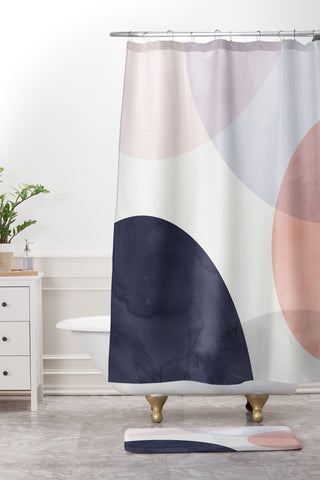 Emanuela Carratoni Pastel Shapes Shower Curtain And Mat