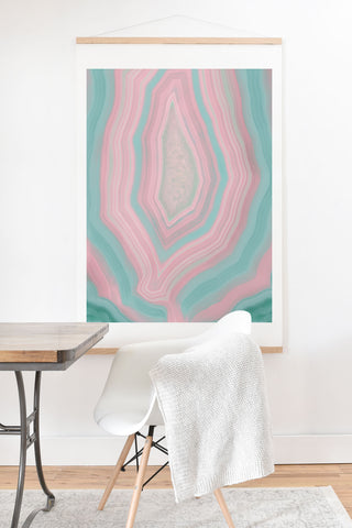 Emanuela Carratoni Pink and Teal Agate Art Print And Hanger