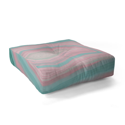Emanuela Carratoni Pink and Teal Agate Floor Pillow Square