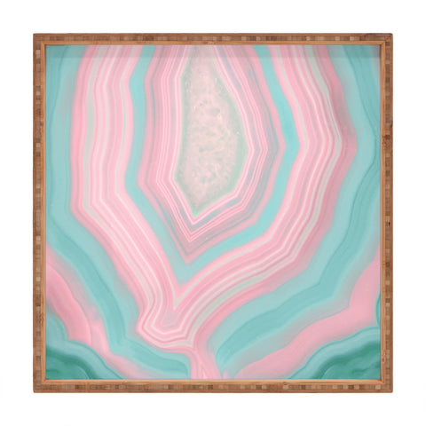 Emanuela Carratoni Pink and Teal Agate Square Tray