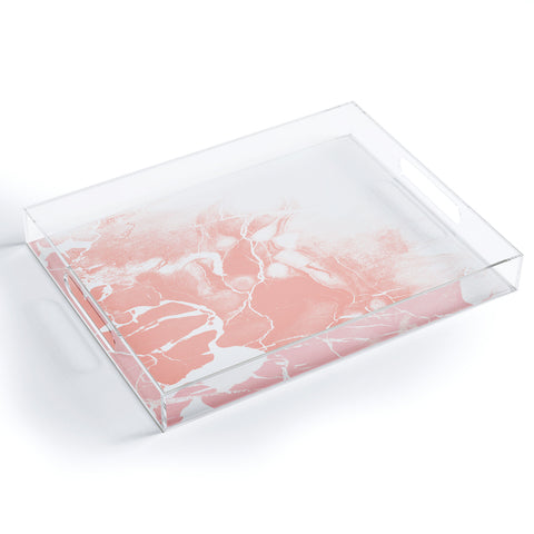 Emanuela Carratoni Pink Marble with White Acrylic Tray