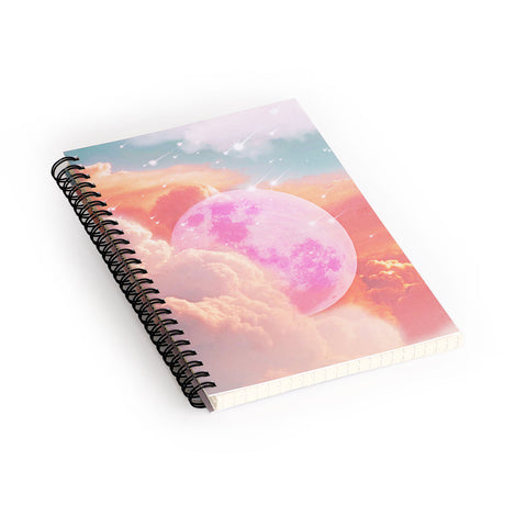 Emanuela Carratoni Pink Moon Landscape Spiral Notebook