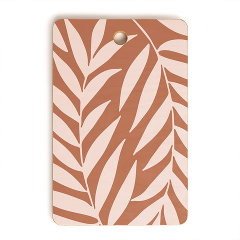 Emanuela Carratoni Pink Palms on Baked Earth Cutting Board Rectangle
