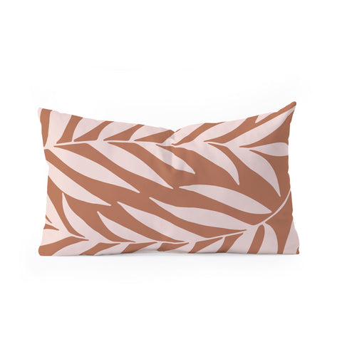 Emanuela Carratoni Pink Palms on Baked Earth Oblong Throw Pillow