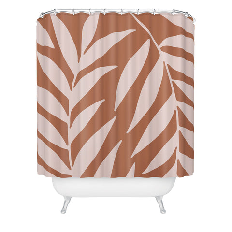 Emanuela Carratoni Pink Palms on Baked Earth Shower Curtain