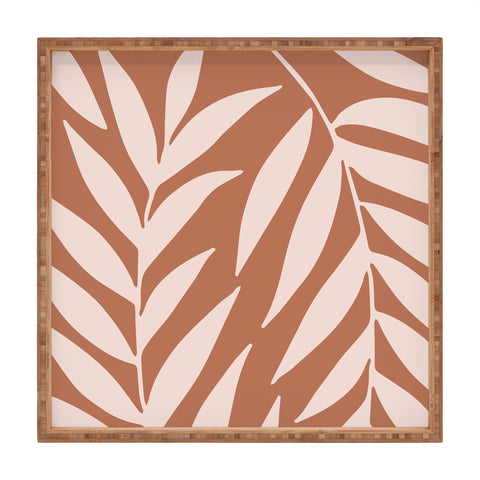 Emanuela Carratoni Pink Palms on Baked Earth Square Tray