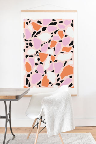 Emanuela Carratoni Pink Shadows Terrazzo Art Print And Hanger