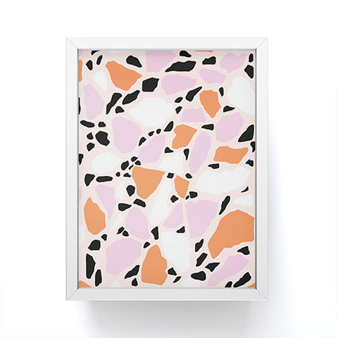 Emanuela Carratoni Pink Shadows Terrazzo Framed Mini Art Print