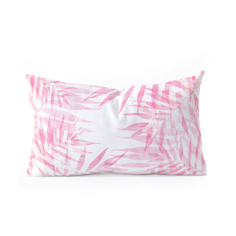Emanuela Carratoni Pink Tropicana Oblong Throw Pillow