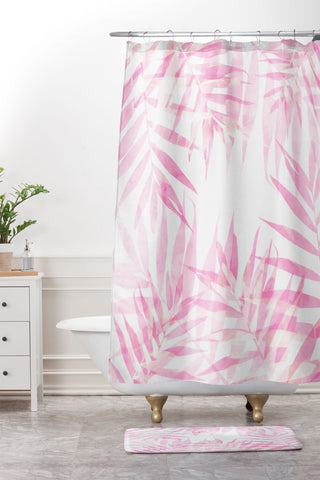 Emanuela Carratoni Pink Tropicana Shower Curtain And Mat