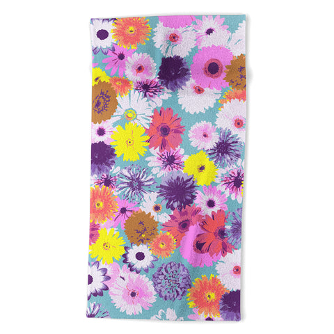 Emanuela Carratoni Pop Art Flowers Beach Towel