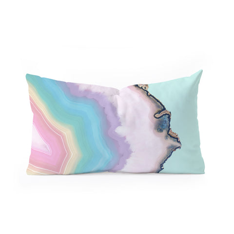 Emanuela Carratoni Rainbow Agate Oblong Throw Pillow