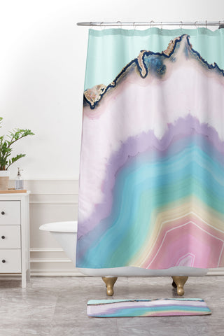 Emanuela Carratoni Rainbow Agate Shower Curtain And Mat