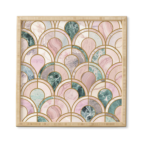Emanuela Carratoni Rose Gold Marble Inlays Framed Wall Art