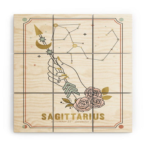 Emanuela Carratoni Sagittarius Zodiac Series Wood Wall Mural