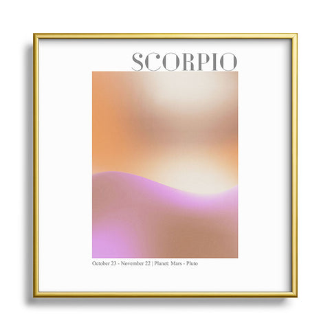Emanuela Carratoni Scorpio Zodiac Sign Gradient Metal Square Framed Art Print