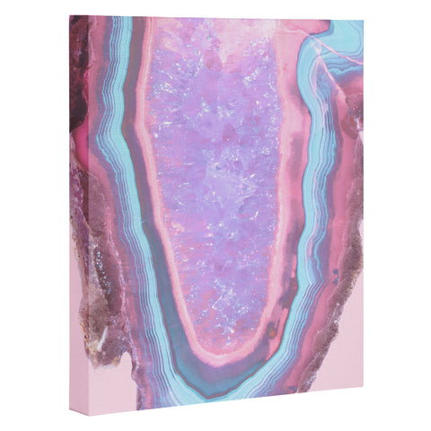 Emanuela Carratoni Serenity and Rose Agate with Amethyst Crystals Art Canvas
