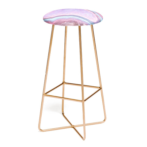 Emanuela Carratoni Serenity and Rose Agate with Amethyst Crystals Bar Stool