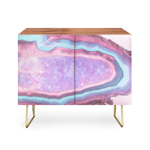 Emanuela Carratoni Serenity and Rose Agate with Amethyst Crystals Credenza