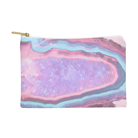 Emanuela Carratoni Serenity and Rose Agate with Amethyst Crystals Pouch