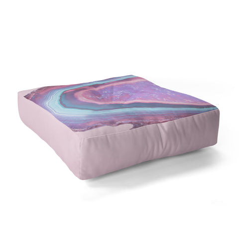 Emanuela Carratoni Serenity and Rose Agate with Amethyst Crystals Floor Pillow Square