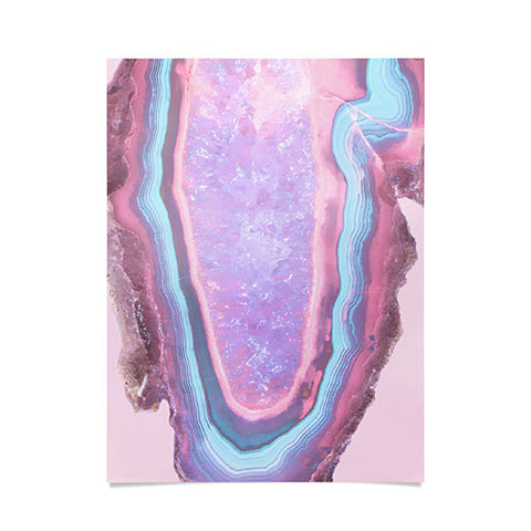 Emanuela Carratoni Serenity and Rose Agate with Amethyst Crystals Poster