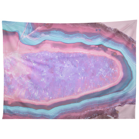 Emanuela Carratoni Serenity and Rose Agate with Amethyst Crystals Tapestry