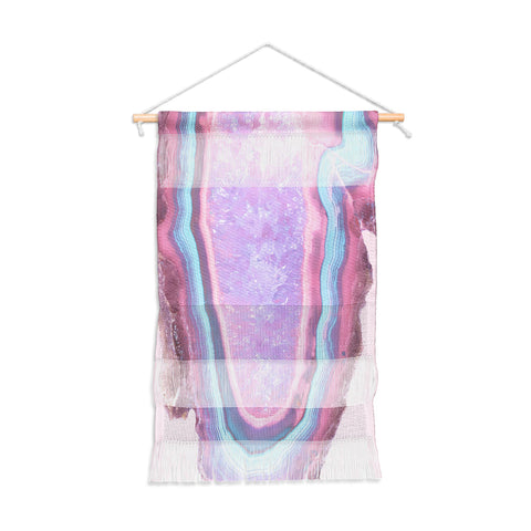 Emanuela Carratoni Serenity and Rose Agate with Amethyst Crystals Wall Hanging Portrait