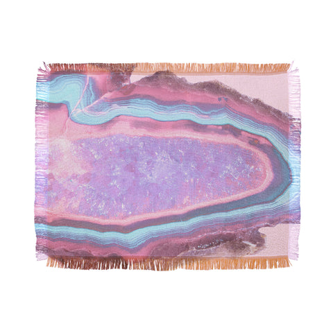 Emanuela Carratoni Serenity and Rose Agate with Amethyst Crystals Throw Blanket