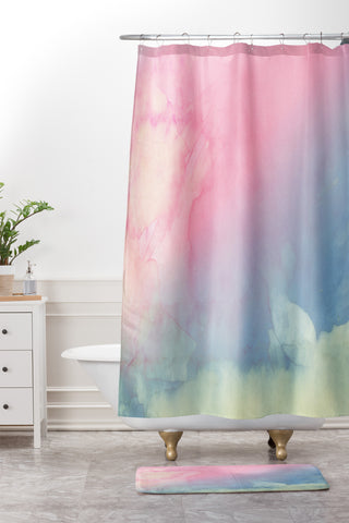 Emanuela Carratoni Serenity and Rose Shower Curtain And Mat