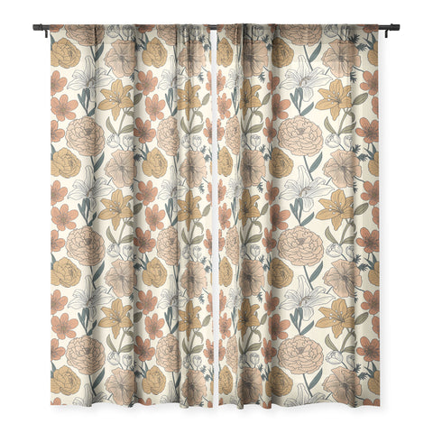Emanuela Carratoni Spring Floral Mood Sheer Window Curtain