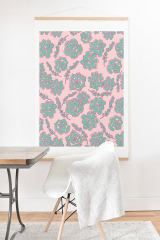 Emanuela Carratoni Succulent Pattern Art Print And Hanger