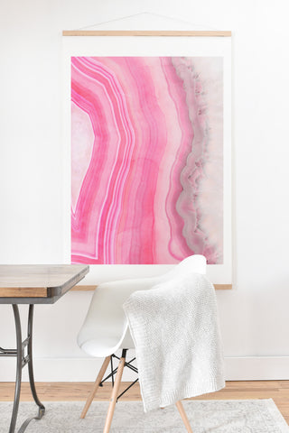 Emanuela Carratoni Sweet Pink Agate Art Print And Hanger