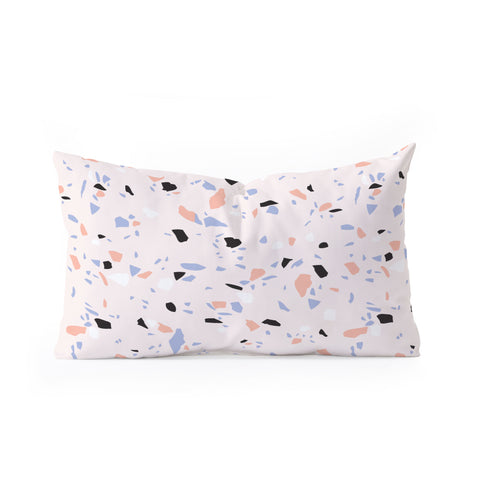 Emanuela Carratoni Sweet Terrazzo Texture Oblong Throw Pillow