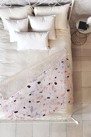 Emanuela Carratoni Sweet Terrazzo Texture Fleece Throw Blanket