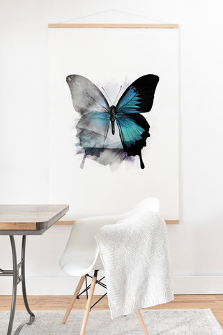 Emanuela Carratoni The Blue Butterfly Art Print And Hanger