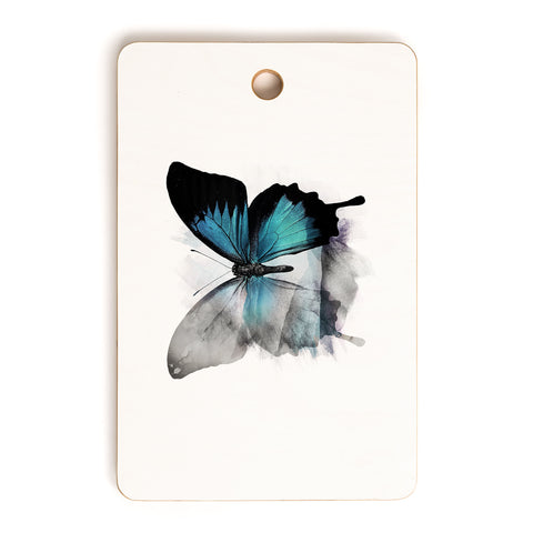 Emanuela Carratoni The Blue Butterfly Cutting Board Rectangle