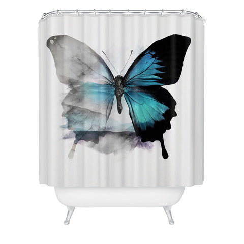 Emanuela Carratoni The Blue Butterfly Shower Curtain
